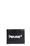 OFF-WHITE QUOTE BILFOLD WALLET IN BLACK LEATHER,11436903