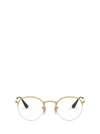 Ray Ban Round Gaze Eyeglasses Gold Frame Clear Lenses 51-22 In 2500
