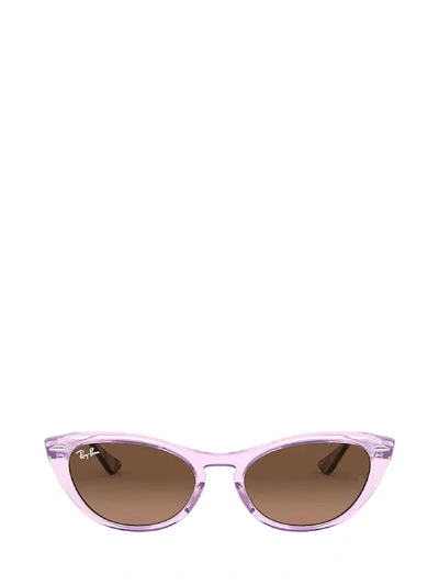 Ray Ban Ray-ban Rb4314n Transparent Violet Sunglasses In 128443