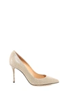 Sergio Rossi Décolleté Godiva Snake-effect 100mm Pumps In Grey