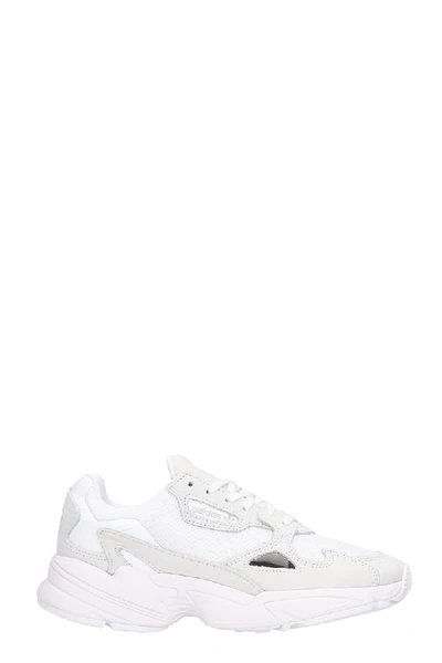 Adidas Originals Falcon W Sneakers In White Suede And Fabric