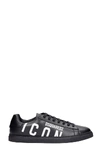 DSQUARED2 NEW TENNIS SNEAKERS IN BLACK LEATHER,11434909