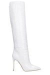 PARIS TEXAS HIGH HEELS BOOTS IN WHITE LEATHER,11434779