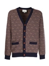 GUCCI BLUE AND CAMEL CARDIGAN,11437269