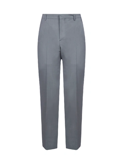 Prada Wool-mohair Blend Tailored Trousers In Grey