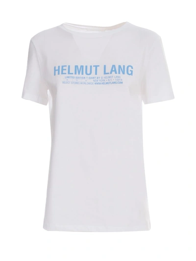 Helmut Lang Logo Print Round Neck T-shirt In White