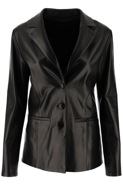 Drome Leather Blazer In Black