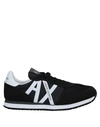 Armani Exchange Sneakers In Eco-suede, Mesh And Nylon In Black