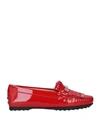 TOD'S TOD'S WOMAN LOAFERS RED SIZE 5 SOFT LEATHER,11727274NO 2