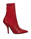 Fendi Ankle Boot In Red