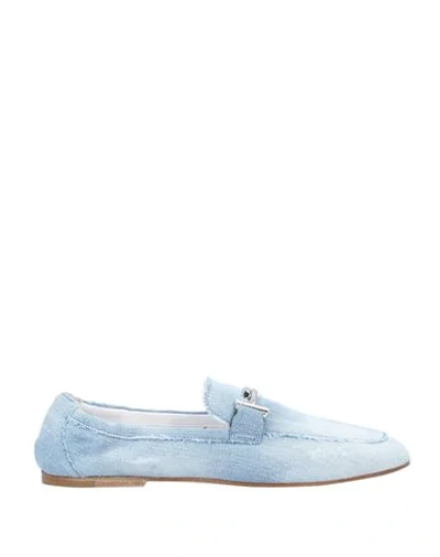 Tod's Loafers Fabric Jeans In Blue