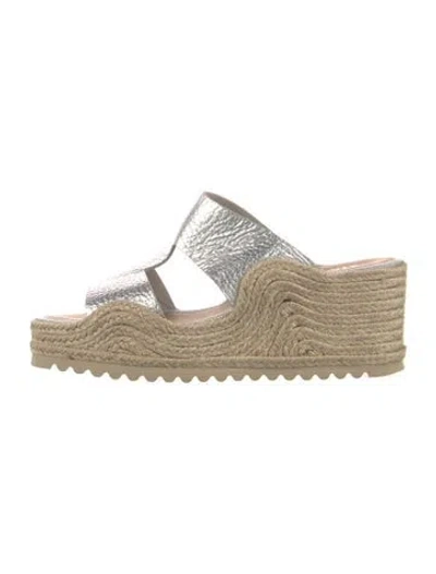Pre-owned 275 Central Leather Colorblock Pattern Espadrilles