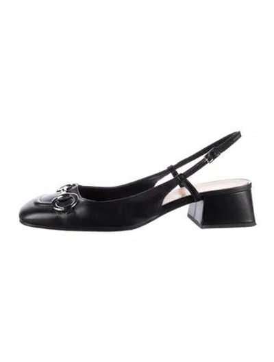 Pre-owned 275 Central Leather Slingback Pumps In Black