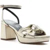 275 Central Malik Ankle Strap Platform Sandal In Metallic