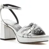 275 Central Malik Ankle Strap Platform Sandal In Silver