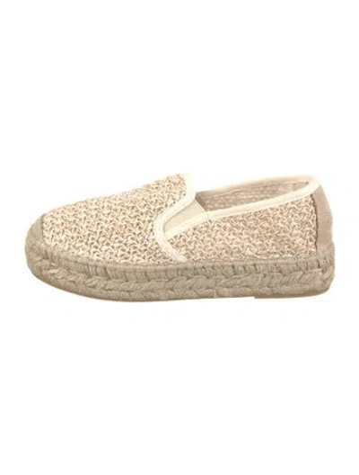 Pre-owned 275 Central Raffia Patterned Espadrilles In Gold/neutrals