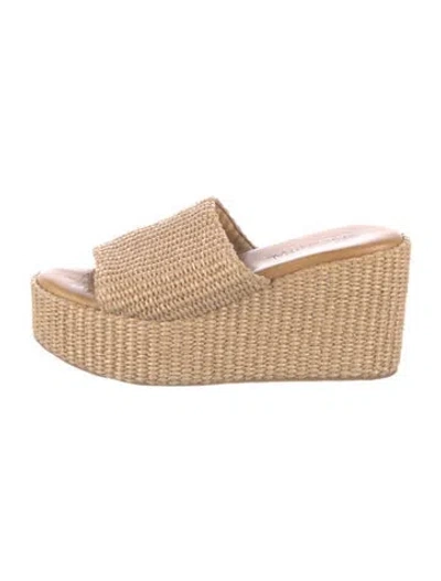 Pre-owned 275 Central Raffia Slides In Neutral