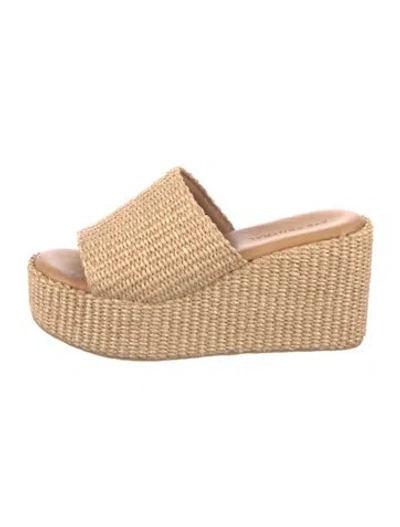Pre-owned 275 Central Raffia Slides In Neutrals
