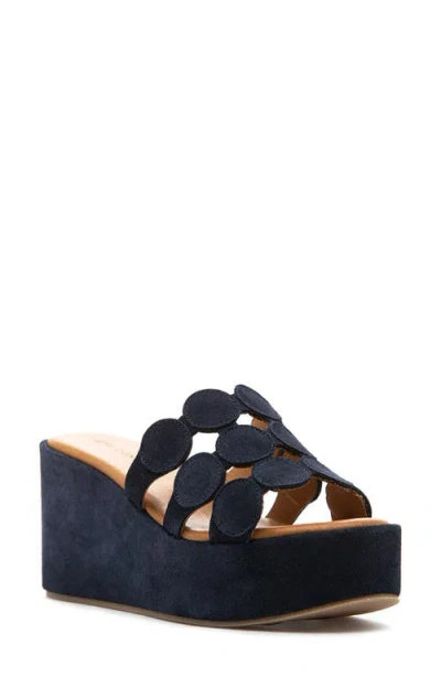 275 Central Shammy Platform Wedge Slide Sandal In Blue