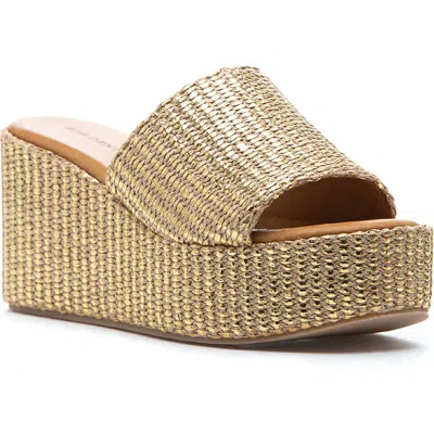 275 Central Sienna Platform Slide Sandal In Gold