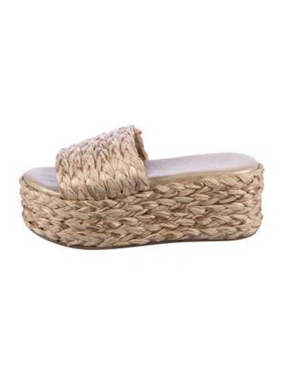 Pre-owned 275 Central Straw Slides In Neutral