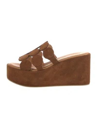 Pre-owned 275 Central Suede Slides In Brown