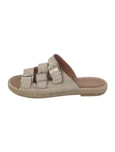 Pre-owned 275 Central Suede Slides In Neutrals
