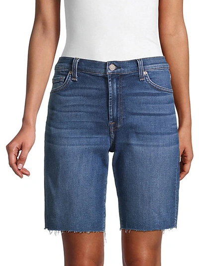 7 For All Mankind Women's Relaxed-fit Bermuda Denim Shorts In Blue Nova