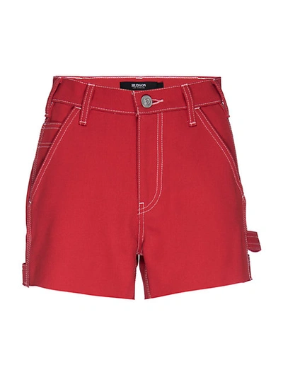 Hudson Women's Carpenter Cotton Shorts In Red