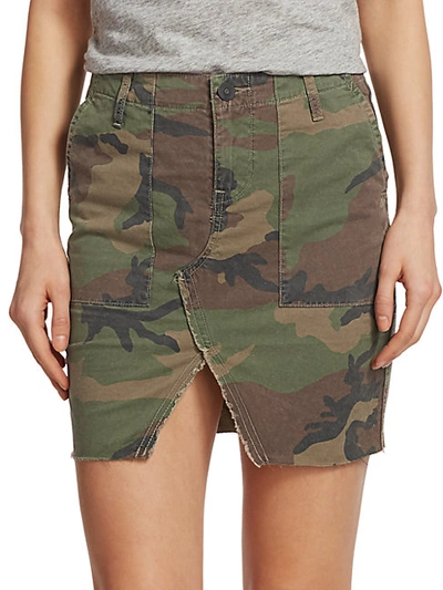 Hudson Camouflage-print Denim Skirt In Stone Camouflage