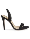 Schutz Luriane Suede Slingback Sandals In Black