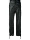 ANDREA BOGOSIAN LEATHER RICH CROPPED TROUSERS