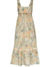 CHLOÉ FLORAL PRINT MIDI DRESS