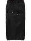 Sacai Insulated Nylon Twill Midi Skirt In Black
