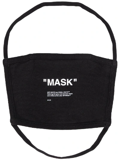 Off-white Mask Printed Face Mask In Black