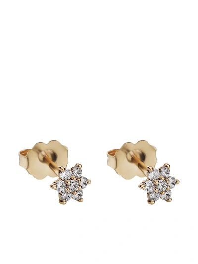 Maria Tash 5.5mm 18kt Yellow Gold Diamond Flower Stud Earring