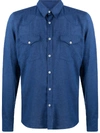 Dell'oglio Plain Denim Shirt In Blue