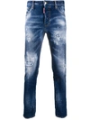 DSQUARED2 SLIM FIT MID-RISE PAINT SPLATTER JEANS