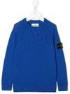 STONE ISLAND JUNIOR LOGO-PATCH SWEATER