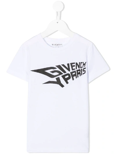Givenchy Kids' Logo Print Cotton T-shirt In White