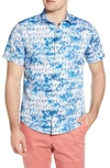 ROBERT GRAHAM AFTER PARTY SKELETON PRINT SHORT SLEEVE BUTTON-UP SHIRT,RS202036TF