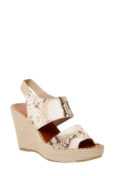 Andre Assous 'reese Hi' Sandal In Sand Snake Print Leather