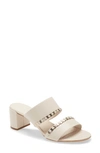 Ferragamo Women's Trabia Embellished Block Heel Slide Sandals In White