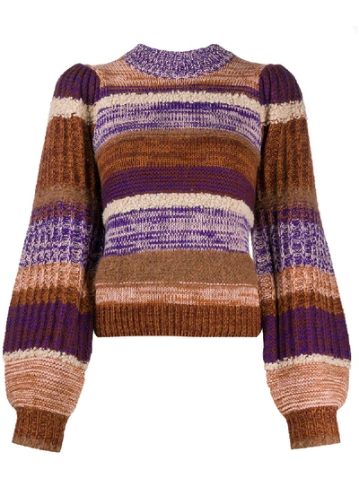 Ulla Johnson Samara Patchwork-knit Jumper In Brown