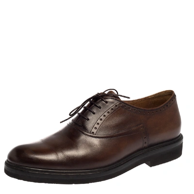 Pre-owned Berluti Brown Leather Lace Up Oxfords Size 42