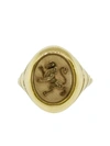 RETROUVAI 14KT GOLD LION GRANDFATHER SIGNET RING