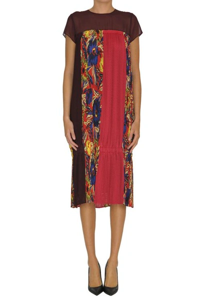 Zucca Pleated Crep ¨ Dress In Multi