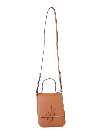 Jw Anderson Anchor Clasp Leather Top Handle Bag In Cuoio