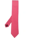 Ferragamo Monogram Print Tie In Red