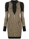JUST CAVALLI RIBBED CUT-OUT DETAIL DRESS